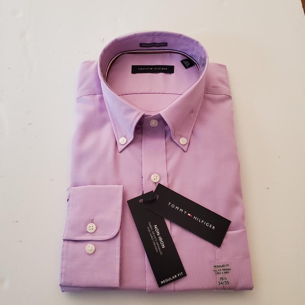 Tommy Hilfiger Men's long sleeve button down dress shirt size 16 1/2
